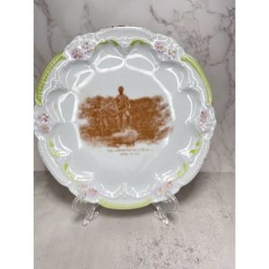 Vtg The Lexington Minute Man Souvenir Plate Made By A.M. Tucker Germany Souvenir